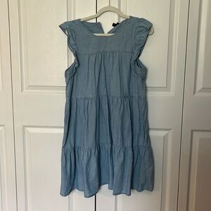 Chambray tiered dress